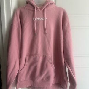 Glossier Blush Pink Hoodie Sweater